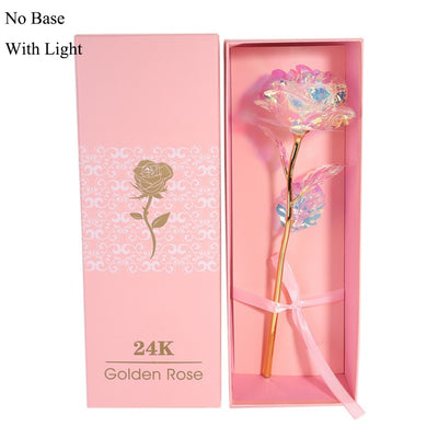 Gold Plated Rose With Love Holder Box