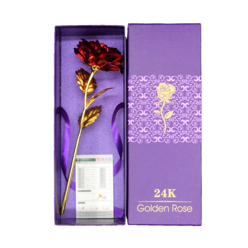 Gold Plated Rose With Love Holder Box