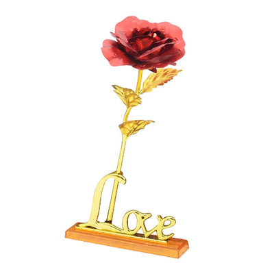 Gold Plated Rose With Love Holder Box