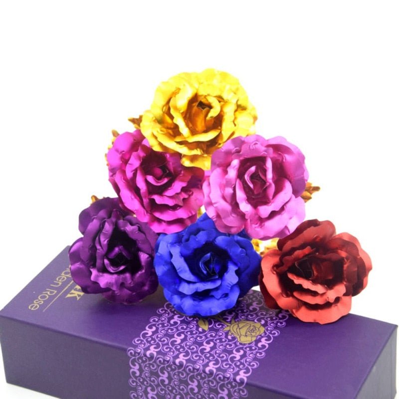 Gold Plated Rose With Love Holder Box