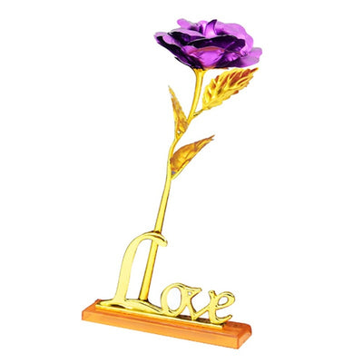 Gold Plated Rose With Love Holder Box