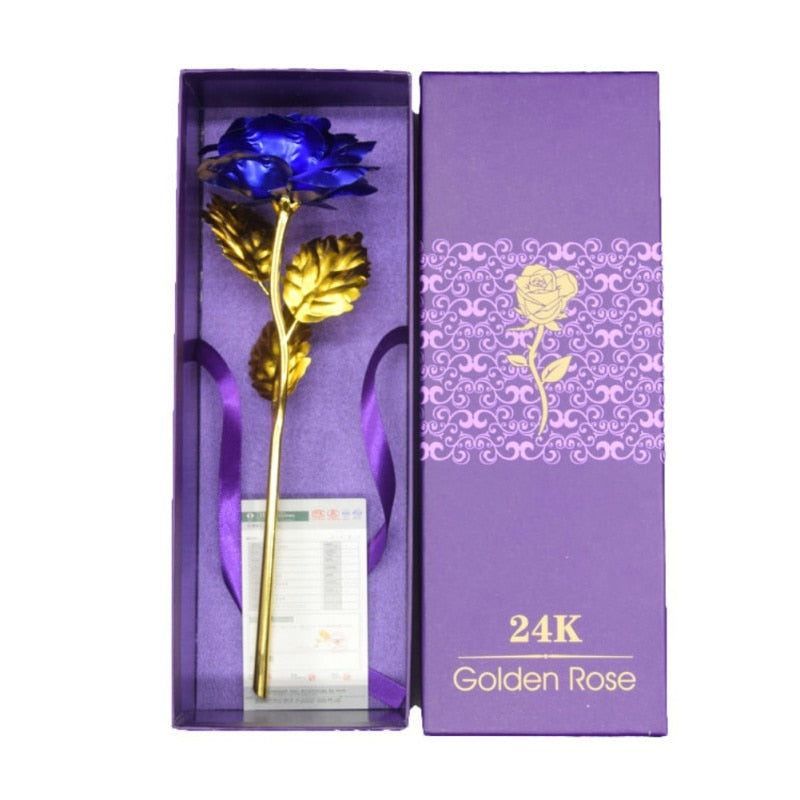 Gold Plated Rose With Love Holder Box