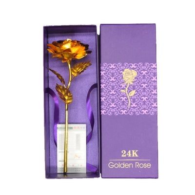 Gold Plated Rose With Love Holder Box