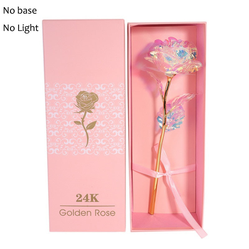 Gold Plated Rose With Love Holder Box