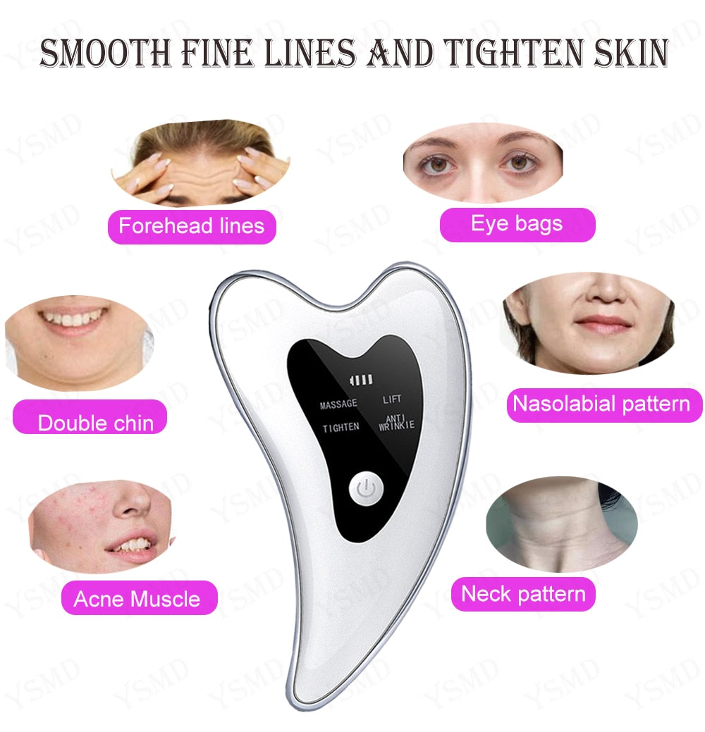 Facial lifting electric massage gua sha