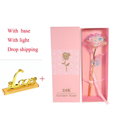 Gold Plated Rose With Love Holder Box