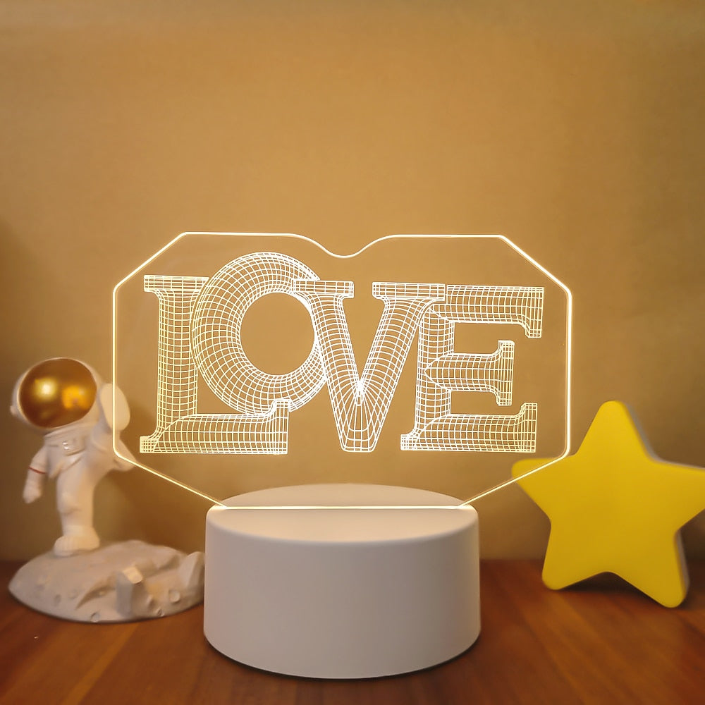 Romantic Love 3D Lamp